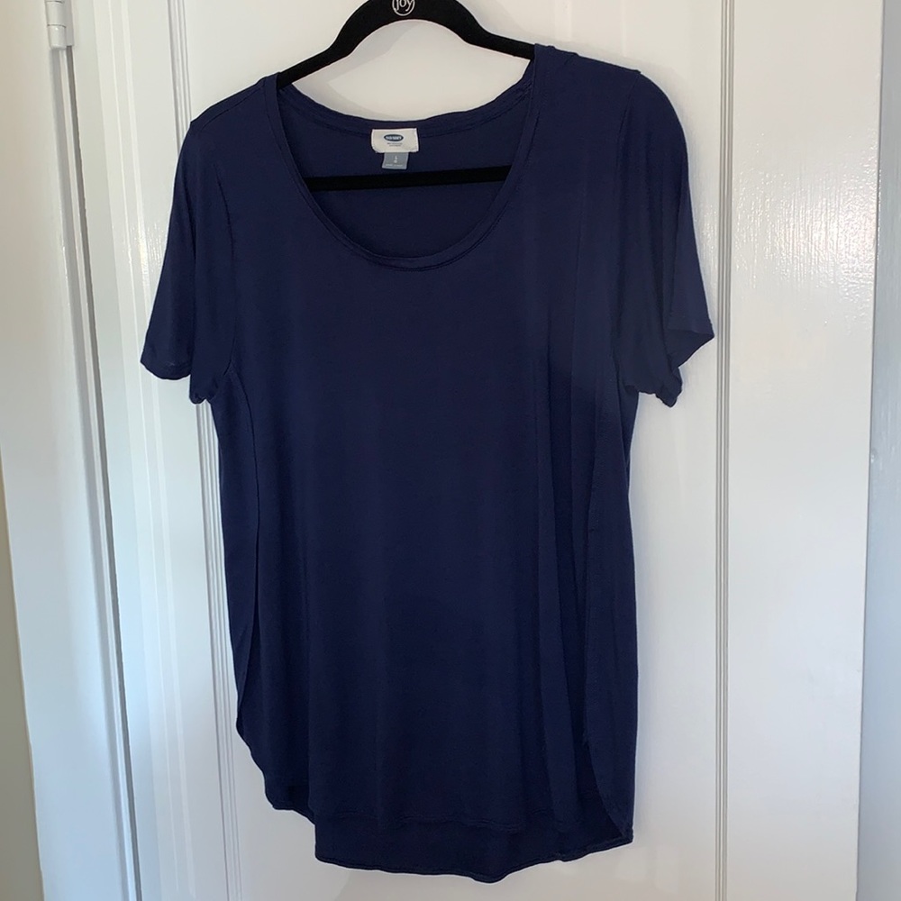Old Navy Tulip Side Navy Blue Tee Large